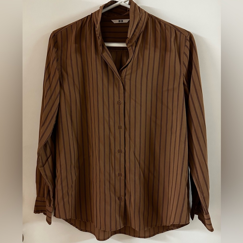 Uniqlo Brown Stripe Blouse